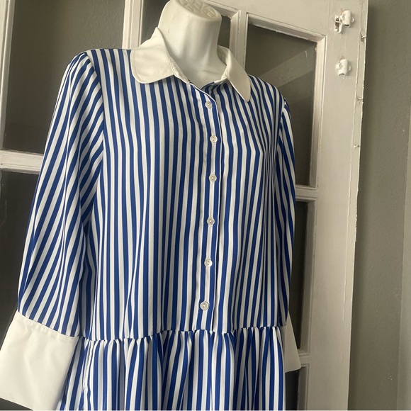Tuckernuck Hayes Blue and White Striped Shirt Dress - Picture 5 of 11